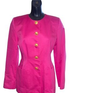 Vintage Platine Paris pink blazer with gold buttons